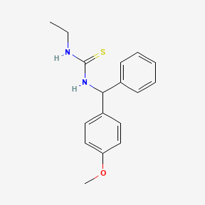 molecular formula C17H20N2OS B3940092 N-ethyl-N'-[(4-methoxyphenyl)(phenyl)methyl]thiourea 
