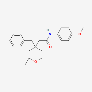 molecular formula C23H29NO3 B3940100 2-(4-benzyl-2,2-dimethyltetrahydro-2H-pyran-4-yl)-N-(4-methoxyphenyl)acetamide 