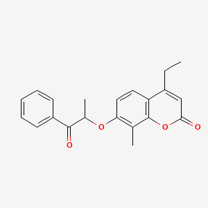 molecular formula C21H20O4 B3940118 4-ethyl-8-methyl-7-(1-methyl-2-oxo-2-phenylethoxy)-2H-chromen-2-one 
