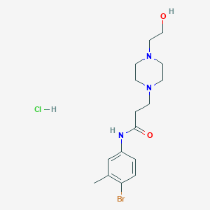 molecular formula C16H25BrClN3O2 B3940122 N-(4-bromo-3-methylphenyl)-3-[4-(2-hydroxyethyl)-1-piperazinyl]propanamide hydrochloride 