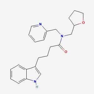 molecular formula C23H27N3O2 B3940126 4-(1H-indol-3-yl)-N-(pyridin-2-ylmethyl)-N-(tetrahydrofuran-2-ylmethyl)butanamide 