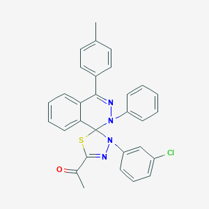 molecular formula C30H23ClN4OS B394013 1-[3'-(3-chlorophenyl)-4-(4-methylphenyl)-2-phenyl-2H,3'H-spiro[phthalazine-1,2'-[1,3,4]thiadiazol]-5'-yl]ethanone 