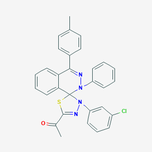 molecular formula C30H23ClN4OS B394013 1-[3'-(3-CHLOROPHENYL)-4-(4-METHYLPHENYL)-2-PHENYL-2H,3'H-SPIRO[PHTHALAZINE-1,2'-[1,3,4]THIADIAZOL]-5'-YL]ETHAN-1-ONE 