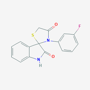 molecular formula C16H11FN2O2S B394014 3'-(3-fluorophenyl)-1,3-dihydrospiro(2H-indole-3,2'-[1,3]thiazolidine)-2,4'-dione CAS No. 140219-79-0