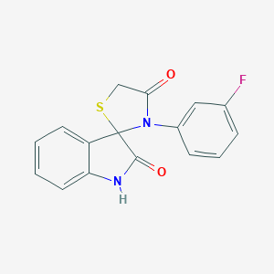 molecular formula C16H11FN2O2S B394014 3'-(3-fluorophenyl)-1,3-dihydrospiro(2H-indole-3,2'-[1,3]thiazolidine)-2,4'-dione 