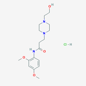 molecular formula C17H28ClN3O4 B3940148 N-(2,4-dimethoxyphenyl)-3-[4-(2-hydroxyethyl)-1-piperazinyl]propanamide hydrochloride 