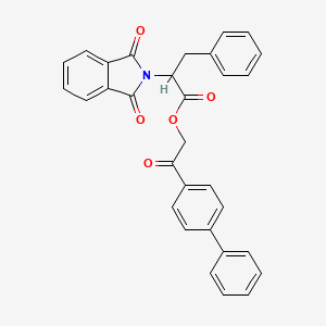 molecular formula C31H23NO5 B3940172 2-(4-biphenylyl)-2-oxoethyl 2-(1,3-dioxo-1,3-dihydro-2H-isoindol-2-yl)-3-phenylpropanoate 
