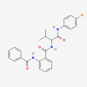 molecular formula C25H24BrN3O3 B3940176 2-(benzoylamino)-N-(1-{[(4-bromophenyl)amino]carbonyl}-2-methylpropyl)benzamide 
