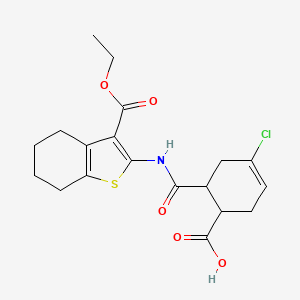 molecular formula C19H22ClNO5S B3940183 4-chloro-6-({[3-(ethoxycarbonyl)-4,5,6,7-tetrahydro-1-benzothien-2-yl]amino}carbonyl)-3-cyclohexene-1-carboxylic acid 