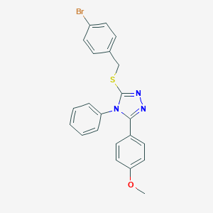 molecular formula C22H18BrN3OS B394019 3-[(4-bromobenzyl)sulfanyl]-5-(4-methoxyphenyl)-4-phenyl-4H-1,2,4-triazole CAS No. 348593-01-1