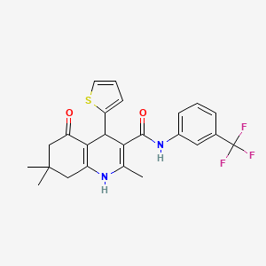 molecular formula C24H23F3N2O2S B3940202 2,7,7-trimethyl-5-oxo-4-(2-thienyl)-N-[3-(trifluoromethyl)phenyl]-1,4,5,6,7,8-hexahydro-3-quinolinecarboxamide 