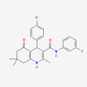 molecular formula C25H24BrFN2O2 B3940203 4-(4-bromophenyl)-N-(3-fluorophenyl)-2,7,7-trimethyl-5-oxo-1,4,5,6,7,8-hexahydro-3-quinolinecarboxamide 