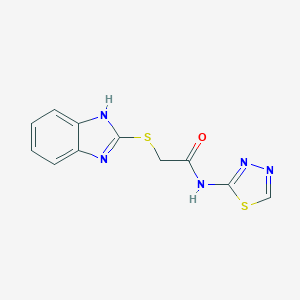 molecular formula C11H9N5OS2 B394022 2-(1H-benzimidazol-2-ylsulfanyl)-N-(1,3,4-thiadiazol-2-yl)acetamide 