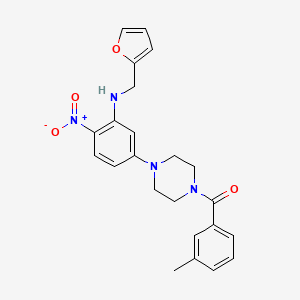 molecular formula C23H24N4O4 B3940250 (2-furylmethyl){5-[4-(3-methylbenzoyl)-1-piperazinyl]-2-nitrophenyl}amine 