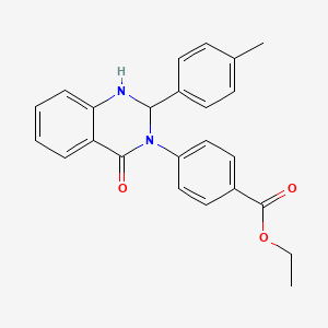 molecular formula C24H22N2O3 B3940256 ethyl 4-[2-(4-methylphenyl)-4-oxo-1,4-dihydro-3(2H)-quinazolinyl]benzoate 