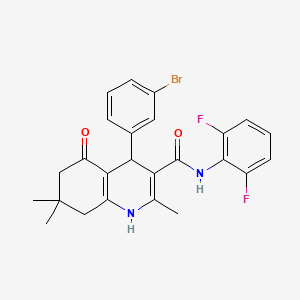 molecular formula C25H23BrF2N2O2 B3940264 4-(3-bromophenyl)-N-(2,6-difluorophenyl)-2,7,7-trimethyl-5-oxo-1,4,5,6,7,8-hexahydro-3-quinolinecarboxamide 