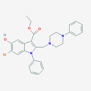 Ethyl 6-bromo-5-hydroxy-1-phenyl-2-[(4-phenylpiperazin-1-yl)methyl]indole-3-carboxylate