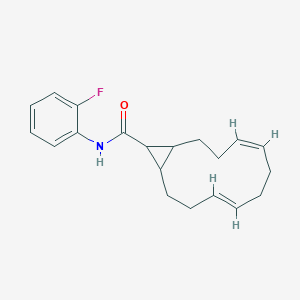 molecular formula C20H24FNO B394029 (4Z,8E)-N-(2-fluorophenyl)bicyclo[10.1.0]trideca-4,8-diene-13-carboxamide 