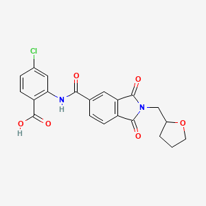 molecular formula C21H17ClN2O6 B3940313 4-chloro-2-({[1,3-dioxo-2-(tetrahydro-2-furanylmethyl)-2,3-dihydro-1H-isoindol-5-yl]carbonyl}amino)benzoic acid 