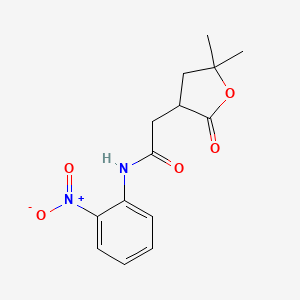 molecular formula C14H16N2O5 B3940317 2-(5,5-dimethyl-2-oxotetrahydro-3-furanyl)-N-(2-nitrophenyl)acetamide 