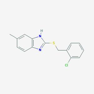 molecular formula C15H13ClN2S B394032 2-[(2-chlorophenyl)methylsulfanyl]-6-methyl-1H-benzimidazole CAS No. 312275-13-1
