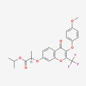 molecular formula C23H21F3O7 B3940321 isopropyl 2-{[3-(4-methoxyphenoxy)-4-oxo-2-(trifluoromethyl)-4H-chromen-7-yl]oxy}propanoate 