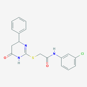 molecular formula C18H16ClN3O2S B3940325 N-(3-chlorophenyl)-2-[(6-oxo-4-phenyl-1,4,5,6-tetrahydro-2-pyrimidinyl)thio]acetamide 