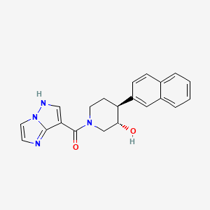 molecular formula C21H20N4O2 B3940353 (3S*,4S*)-1-(1H-imidazo[1,2-b]pyrazol-7-ylcarbonyl)-4-(2-naphthyl)piperidin-3-ol 