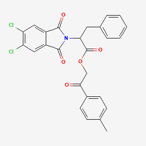 molecular formula C26H19Cl2NO5 B3940367 2-(4-methylphenyl)-2-oxoethyl 2-(5,6-dichloro-1,3-dioxo-1,3-dihydro-2H-isoindol-2-yl)-3-phenylpropanoate 
