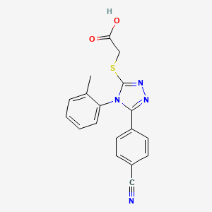 molecular formula C18H14N4O2S B3940379 {[5-(4-cyanophenyl)-4-(2-methylphenyl)-4H-1,2,4-triazol-3-yl]thio}acetic acid 