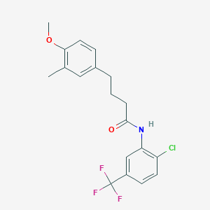molecular formula C19H19ClF3NO2 B3940389 N-[2-chloro-5-(trifluoromethyl)phenyl]-4-(4-methoxy-3-methylphenyl)butanamide 