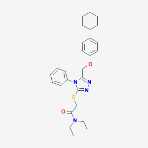 2-({5-[(4-cyclohexylphenoxy)methyl]-4-phenyl-4H-1,2,4-triazol-3-yl}sulfanyl)-N,N-diethylacetamide