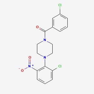 molecular formula C17H15Cl2N3O3 B3940399 1-(3-chlorobenzoyl)-4-(2-chloro-6-nitrophenyl)piperazine 