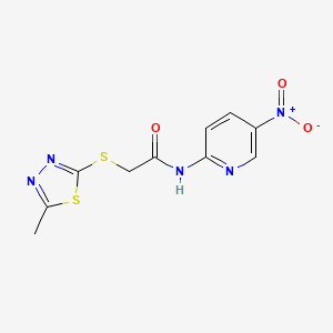 molecular formula C10H9N5O3S2 B3940407 2-[(5-methyl-1,3,4-thiadiazol-2-yl)thio]-N-(5-nitro-2-pyridinyl)acetamide 