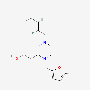 molecular formula C18H30N2O2 B3940436 2-{1-[(5-methyl-2-furyl)methyl]-4-[(2E)-4-methyl-2-penten-1-yl]-2-piperazinyl}ethanol 