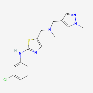 molecular formula C16H18ClN5S B3940452 N-(3-chlorophenyl)-5-({methyl[(1-methyl-1H-pyrazol-4-yl)methyl]amino}methyl)-1,3-thiazol-2-amine 