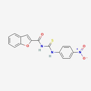 molecular formula C16H11N3O4S B3940456 N-{[(4-nitrophenyl)amino]carbonothioyl}-1-benzofuran-2-carboxamide 