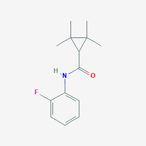 molecular formula C14H18FNO B394046 N-(2-fluorophenyl)-2,2,3,3-tetramethylcyclopropanecarboxamide 