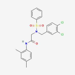 molecular formula C23H22Cl2N2O3S B3940473 N~2~-(3,4-dichlorobenzyl)-N~1~-(2,4-dimethylphenyl)-N~2~-(phenylsulfonyl)glycinamide 