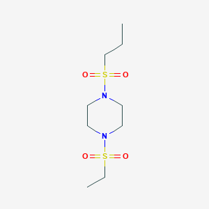 molecular formula C9H20N2O4S2 B3940475 1-(ethylsulfonyl)-4-(propylsulfonyl)piperazine 
