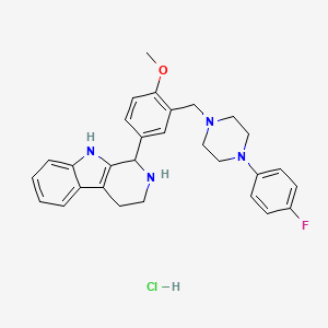 molecular formula C29H32ClFN4O B3940480 1-(3-{[4-(4-fluorophenyl)-1-piperazinyl]methyl}-4-methoxyphenyl)-2,3,4,9-tetrahydro-1H-beta-carboline hydrochloride 