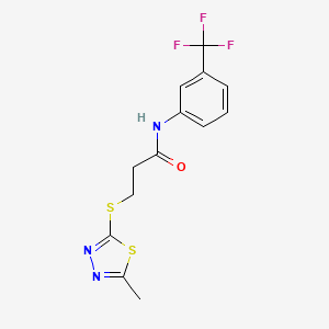 molecular formula C13H12F3N3OS2 B3940485 3-[(5-methyl-1,3,4-thiadiazol-2-yl)thio]-N-[3-(trifluoromethyl)phenyl]propanamide 