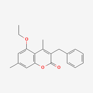 molecular formula C20H20O3 B3940517 3-benzyl-5-ethoxy-4,7-dimethyl-2H-chromen-2-one 