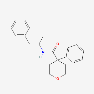 molecular formula C21H25NO2 B3940523 N-(1-methyl-2-phenylethyl)-4-phenyltetrahydro-2H-pyran-4-carboxamide 