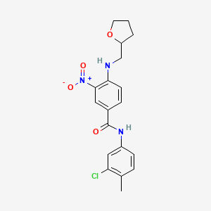 molecular formula C19H20ClN3O4 B3940524 N-(3-chloro-4-methylphenyl)-3-nitro-4-[(tetrahydro-2-furanylmethyl)amino]benzamide 
