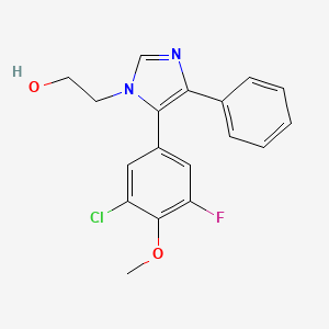 molecular formula C18H16ClFN2O2 B3940534 2-[5-(3-chloro-5-fluoro-4-methoxyphenyl)-4-phenyl-1H-imidazol-1-yl]ethanol 