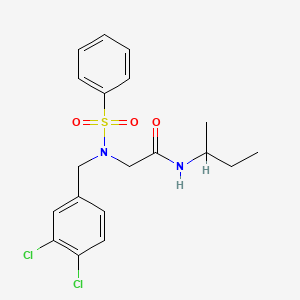 molecular formula C19H22Cl2N2O3S B3940536 N~1~-(sec-butyl)-N~2~-(3,4-dichlorobenzyl)-N~2~-(phenylsulfonyl)glycinamide 