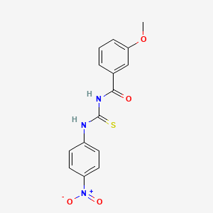 molecular formula C15H13N3O4S B3940571 3-methoxy-N-{[(4-nitrophenyl)amino]carbonothioyl}benzamide 