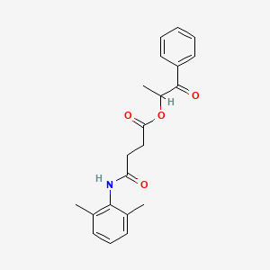 molecular formula C21H23NO4 B3940579 1-methyl-2-oxo-2-phenylethyl 4-[(2,6-dimethylphenyl)amino]-4-oxobutanoate 