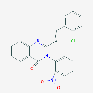 molecular formula C22H14ClN3O3 B3940582 2-[2-(2-chlorophenyl)vinyl]-3-(2-nitrophenyl)-4(3H)-quinazolinone 
